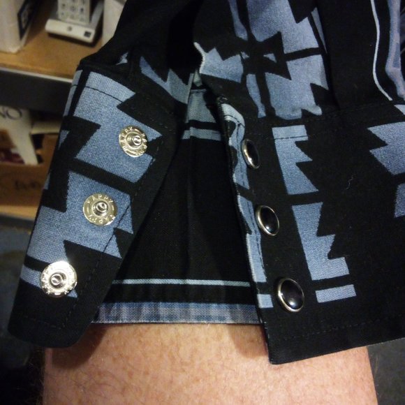 2 Western LS Dress Shirts Aztec Vintage 90's Panhandle Slim and High Noon - Picture 8 of 10